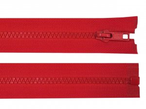Kostěný zip šíře 5 mm délka 90 cm bundový - 148 červená