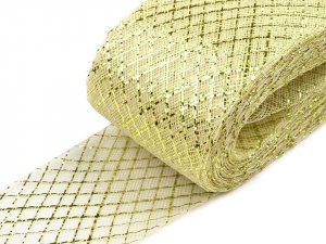Modistická krinolína na vyztužení šatů a výrobu fascinátorů 7 cm s lurexem