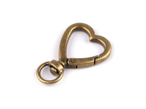 Kovová karabina s obrtlíkem srdce průvlek 10 mm