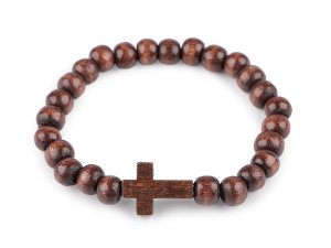 Náramek dřevěný unisex křížek