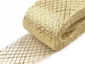 Modistická krinolína na vyztužení šatů a výrobu fascinátorů 7 cm s lurexem