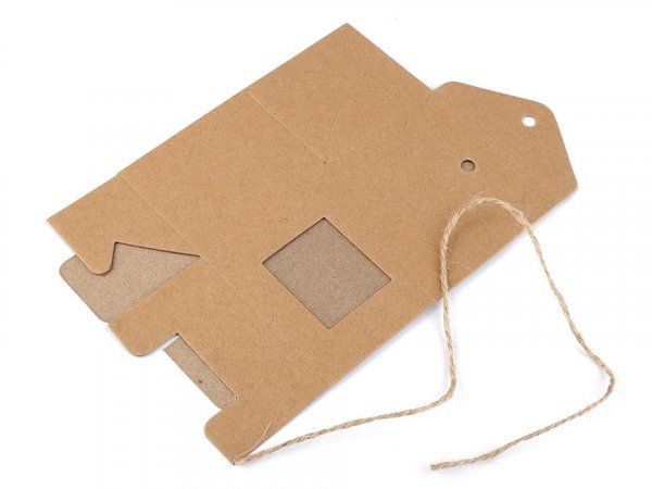 Papírová krabička s průhledem a provázkem