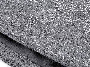 Dámská zimní čepice s bambulí a lurexem, kamínková vločka