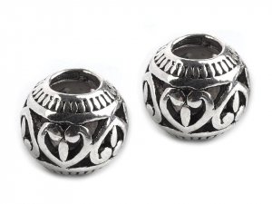 Kovové korálky s velkým průvlekem 9x11 mm