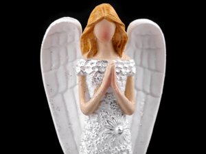 Dekorace anděl s jemnými glitry - malý