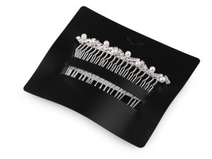 Hřeben kovový do vlasů s broušenými kamínky