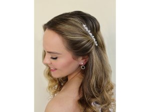 Hřeben kovový do vlasů s broušenými kamínky