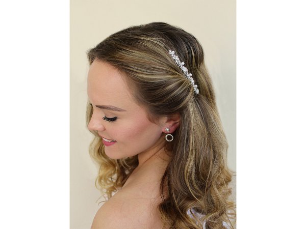 Hřeben kovový do vlasů s broušenými kamínky