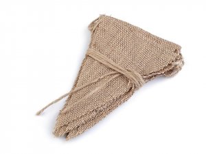 Závěsná dekorace jutové vlajky 12 ks