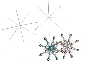 Vánoční hvězda / vločka drátěný základ na korálkování Ø12 cm