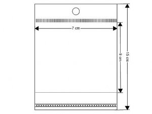 PP sáček s lepicí klopou a závěsem 7x9 cm