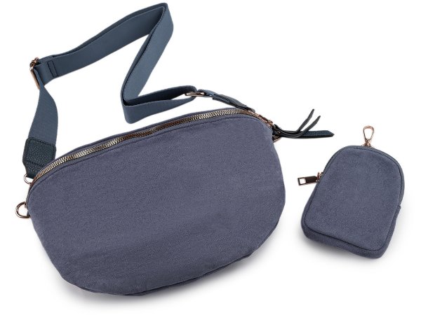 Kabelka crossbody s pouzdrem semišová 29x19 cm