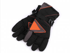 Pánské sportovní rukavice zimní - 9 (vel. XL/XXL) šedá oranžová