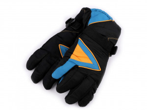 Pánské sportovní rukavice zimní - 5 (vel. M/L) modrá hořčicová