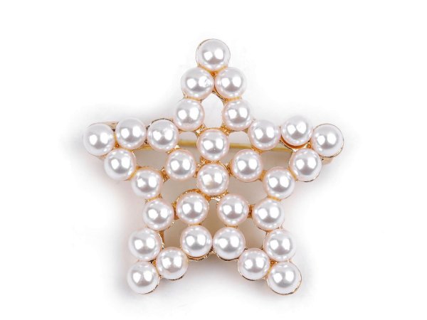 Brož hvězda s perlami
