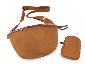 Kabelka crossbody s pouzdrem semišová 29x19 cm
