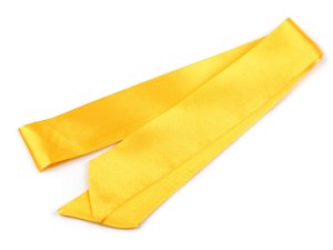 Šátek úzký do vlasů, na krk, na kabelku jednobarevný, s květy - 3 žlutá