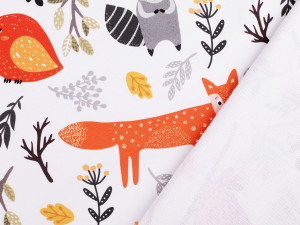 Teplákovina nepočesaná zvířátka - liška, mýval, ptáček