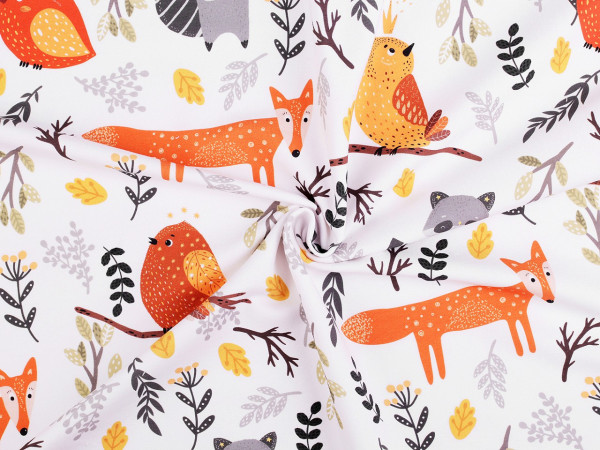 Teplákovina nepočesaná zvířátka - liška, mýval, ptáček