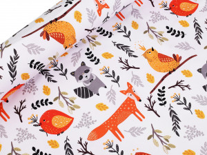 Teplákovina nepočesaná zvířátka - liška, mýval, ptáček