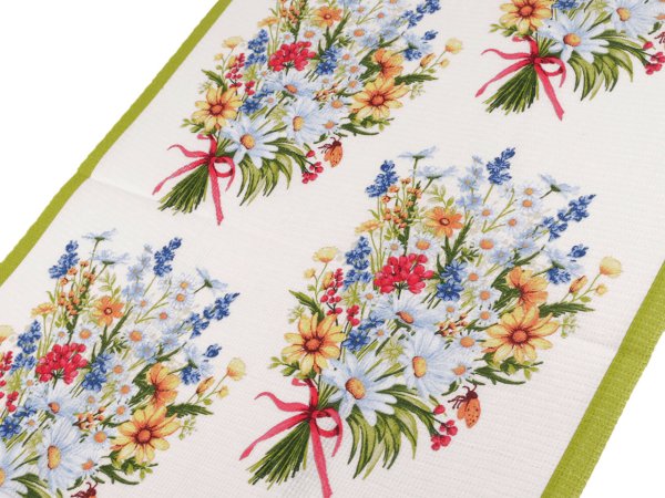 Bavlněné vaflové piké luční kvítí