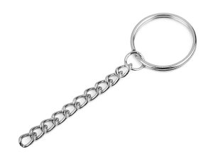 Kroužek na klíče Ø25 mm s řetízkem