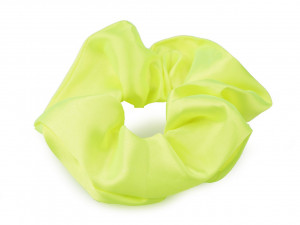 Saténová scrunchie gumička do vlasů - 58 zelená sv. neon