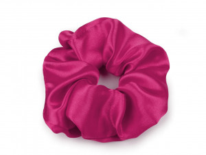 Saténová scrunchie gumička do vlasů - 27 pink
