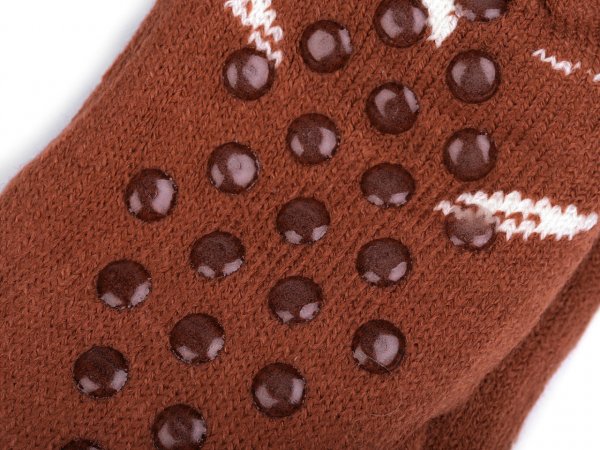 Dětské ponožky zimní s protiskluzem zvířátka