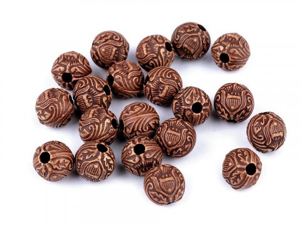 Plastové korálky ornament, růže Ø10 mm