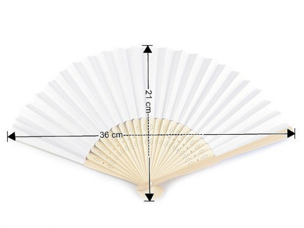 Vějíř papírový k domalování 21x36 cm