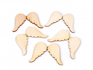 Dřevěná andělská křídla k nalepení / aranžování 7x10,5 cm