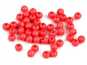 Plastové korálky Color Ø6 mm - 4 (S008) červená sv.