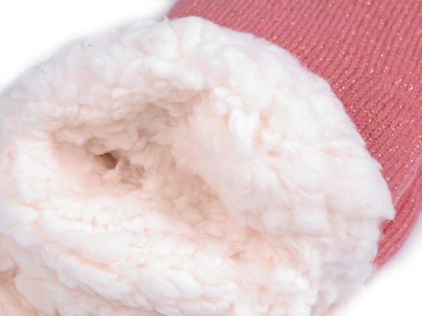 Dětské ponožky zimní s protiskluzem a lurexem jednorožec