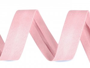 Šikmý proužek bavlněný elastický šíře 20 mm zažehlený - 7/ 7 růžová sv.