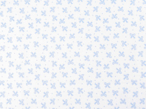 Bavlněná látka / plátno mašličky - 3 bílá modrá světlá
