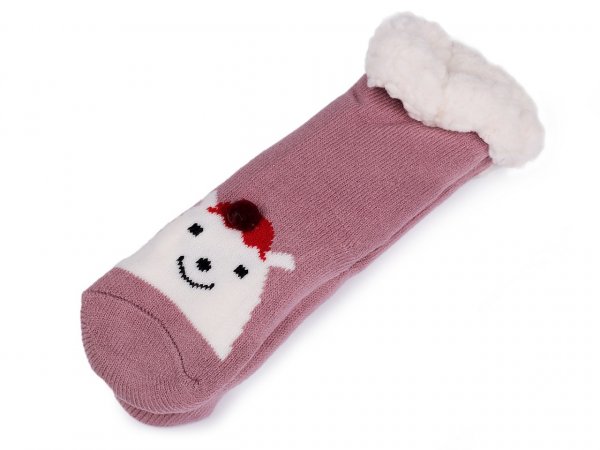 Dětské ponožky zimní s protiskluzem zvířátka