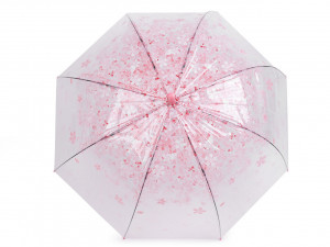 Dívčí průhledný vystřelovací deštník s květy