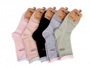 Dámské bavlněné ponožky se zdravotním lemem - 1 (vel. 35-38) mix