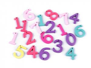 Dřevěná písmena abecedy, čísla - mix č. 1 čísla