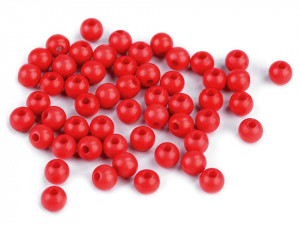 Plastové korálky Color Ø6 mm - 5 (S009) červená
