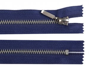 Kovový zip šíře 6 mm délka 16 cm (jeansový)