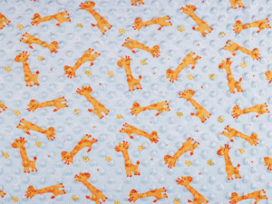 Minky s 3D puntíky žirafa