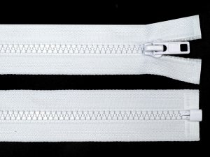 Kostěný zip šíře 5 mm délka 60 cm bundový - 101 bílá