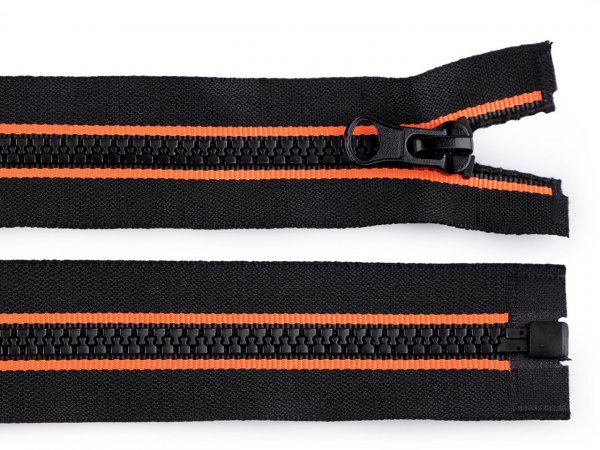 Kostěný zip s lampasem šíře 5 mm délka 75 cm