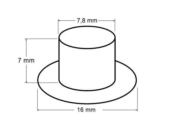 Průchodky s podložkou vnitřní Ø7,8 mm / vnější Ø16 mm s kamínky