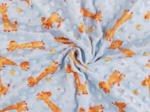 Minky s 3D puntíky žirafa