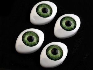 Oči nalepovací 16x23 mm - 2 zelenkavá
