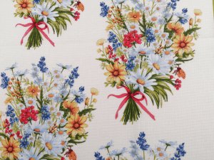 Bavlněné vaflové piké luční kvítí