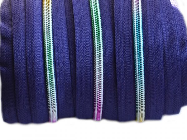 Duhový zip spirálový šíře 5 mm metráž fialová